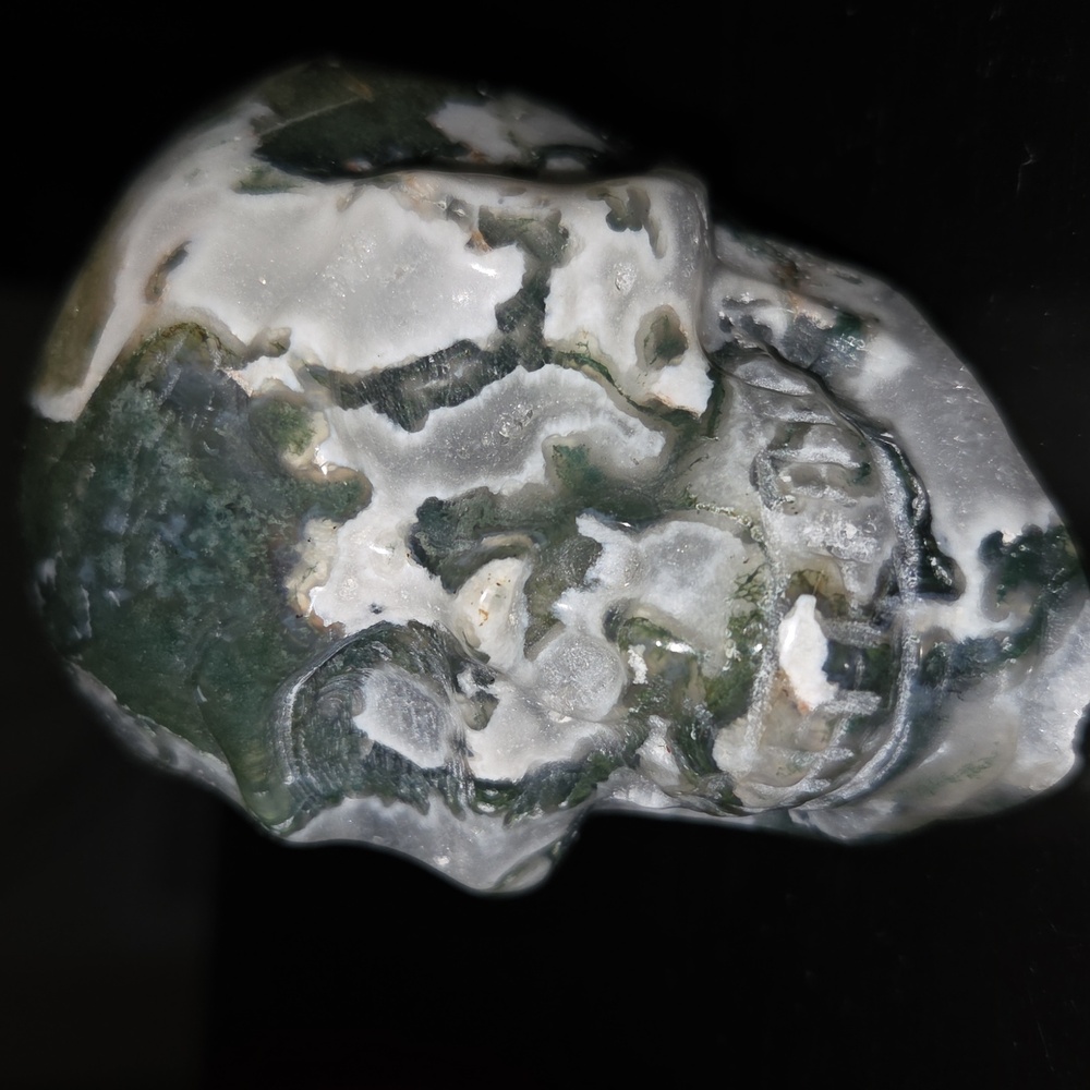 Moss Agate Skull NEW